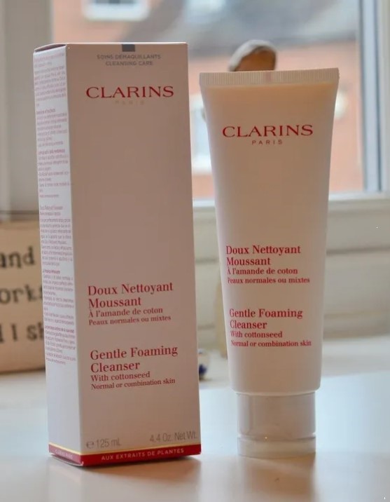 Clarins Gentle Foaming Cleanser with Cottonseed Normal to Combination Skin 4.4Oz