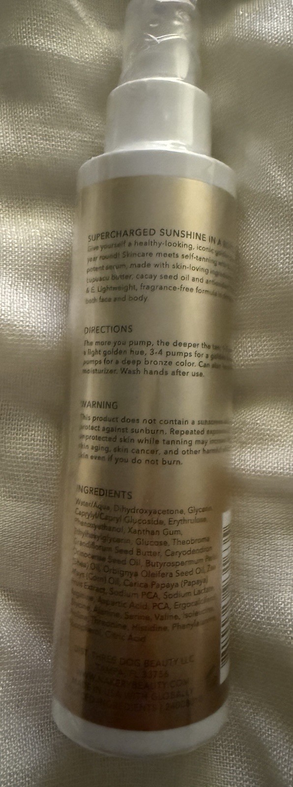 Nakery Beauty Multi-Vitamin Tanning Treatment Serum Face & Body 3.0 fl oz SPF 0
