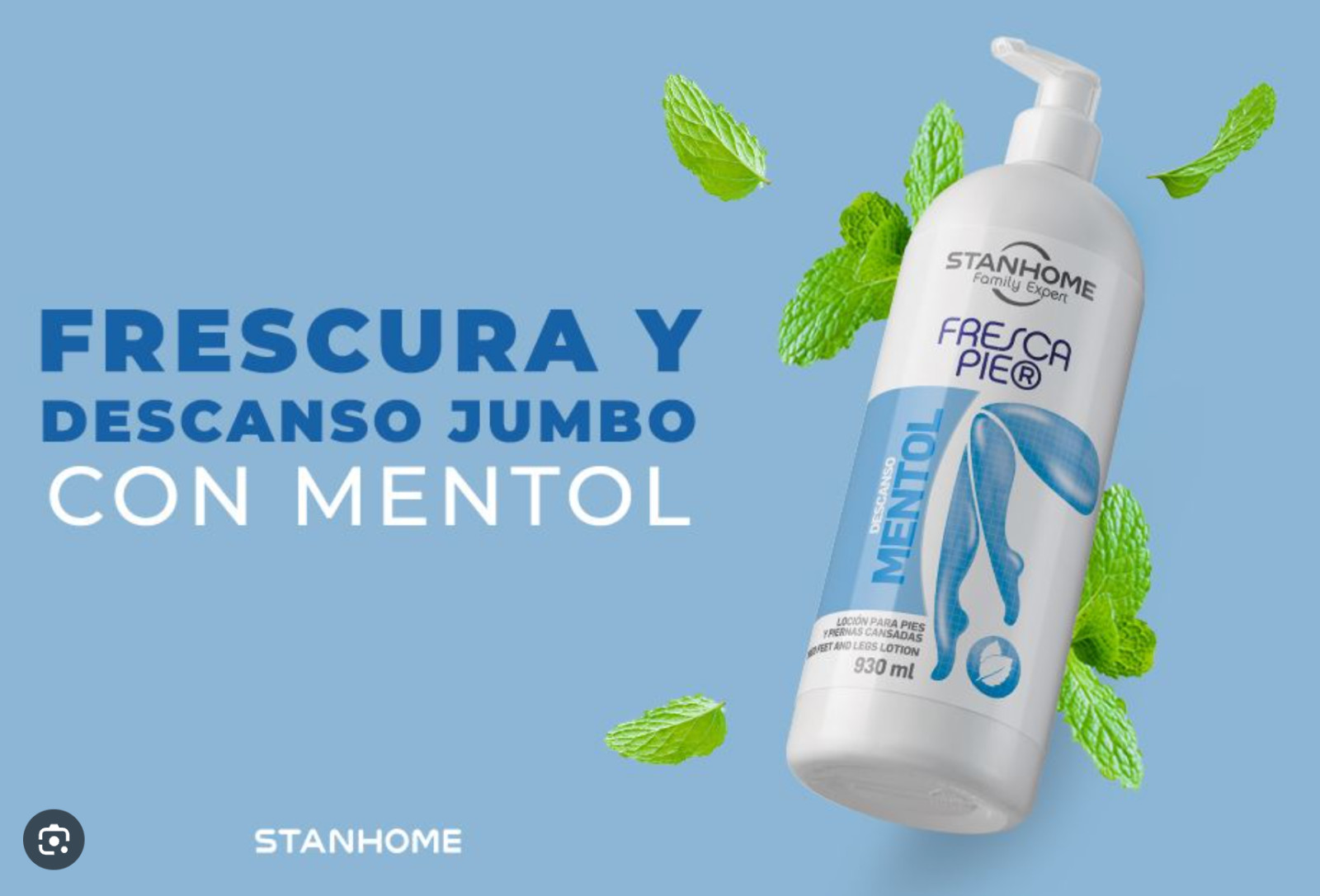 STANHOME FRESCA PIE FEET CARE MENTHOL TIRED FEET AND LEGS LOTION 930 ml.NEW!
