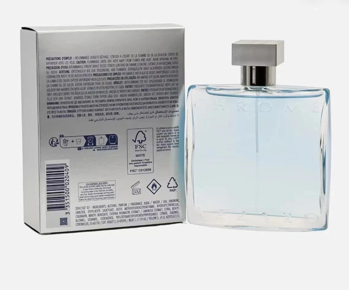 CHROME by Loris Azzaro for Men Cologne 3.3 oz / 3.4 oz EDT New in Box
