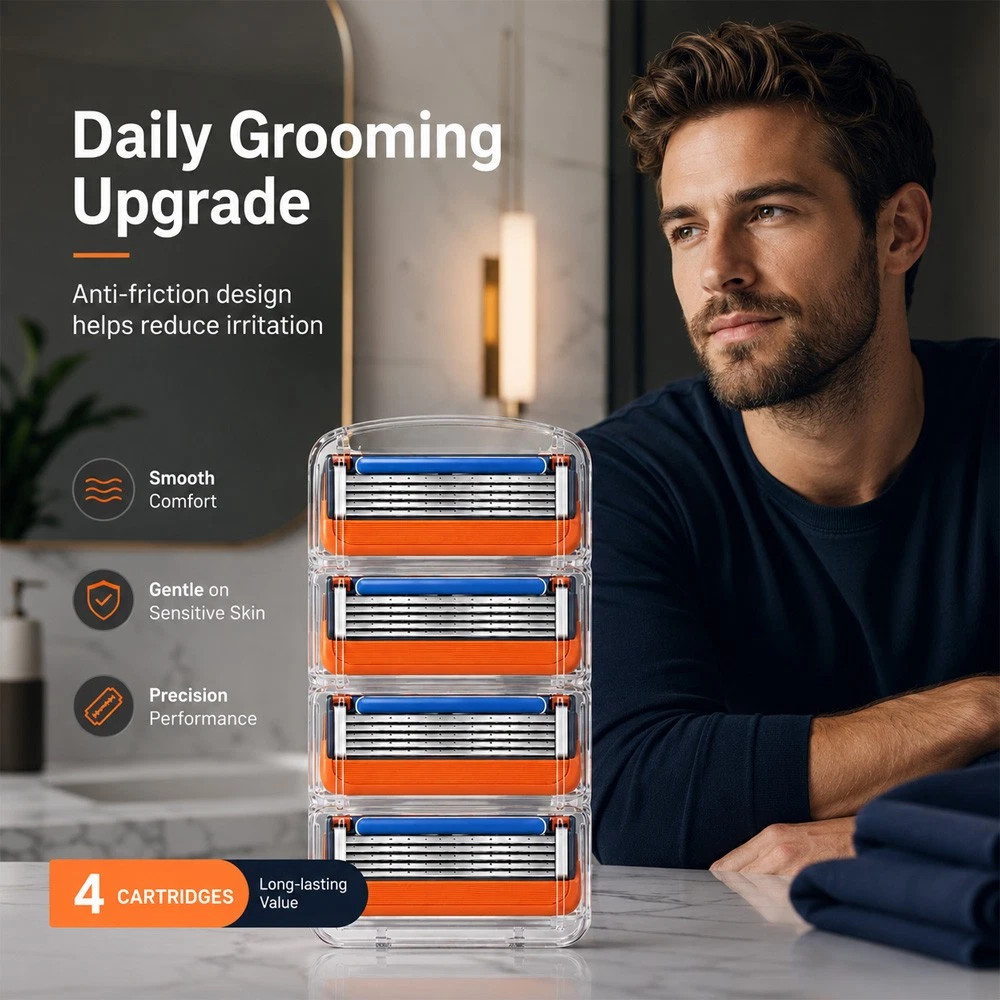 4~1000PCS Shaving Razor Blades Refills Compatible for GiIIette Fusion 5 Proglide