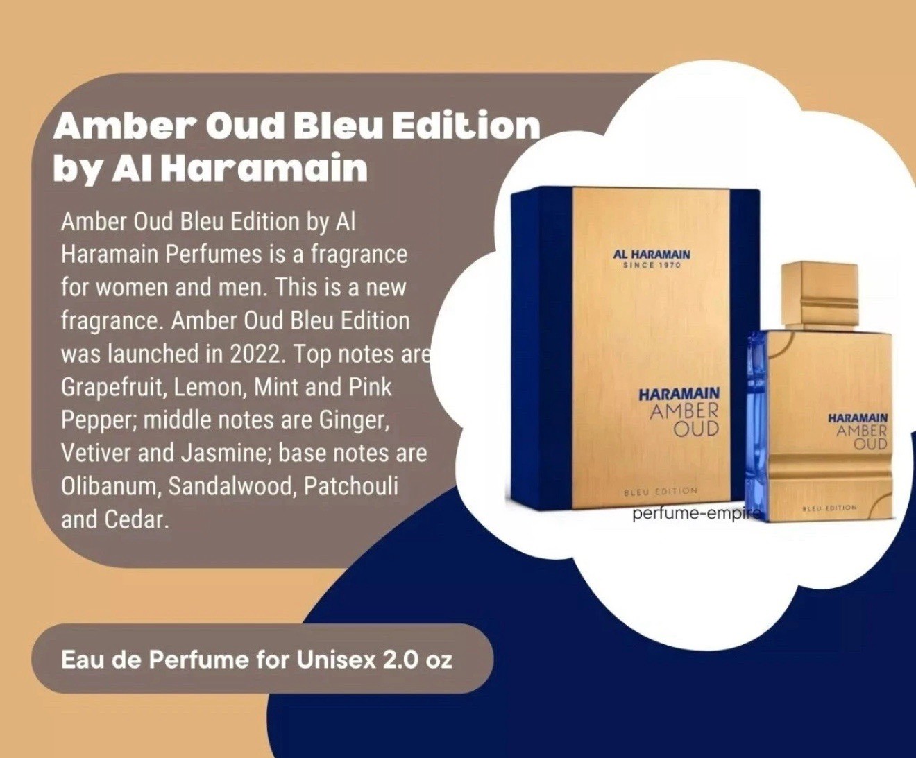 AL HARAMAIN AMBER OUD BLEU EDITION Men EDP – 60MI (2.0z)