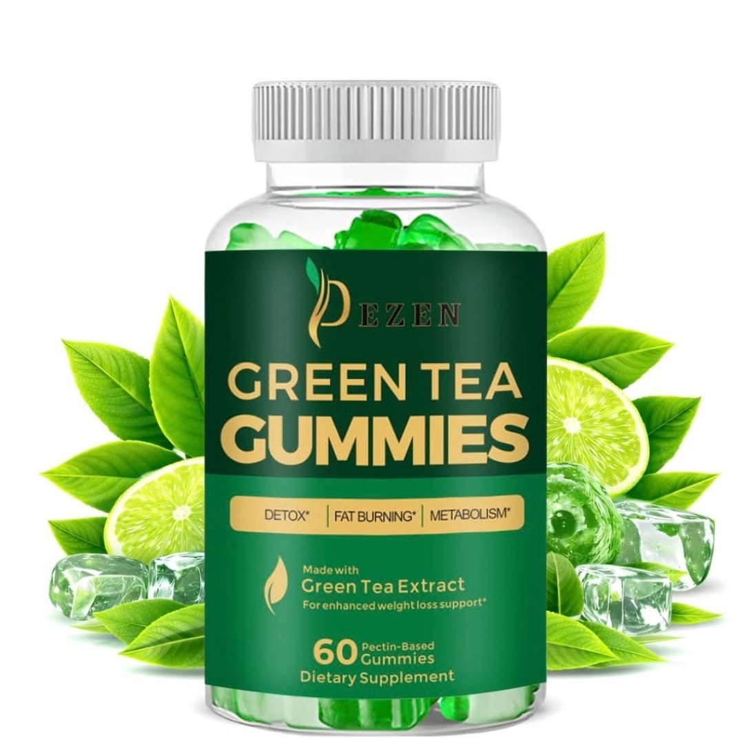 Fat Burner Green Tea Gummies, Metabolism & Weight Loss Supplements 60 Each
