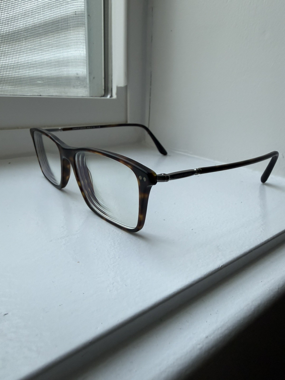 Giorgio Armani Rectangle Man Eyeglasses AR7037 5089 53mm Matte Dark Havana Frame