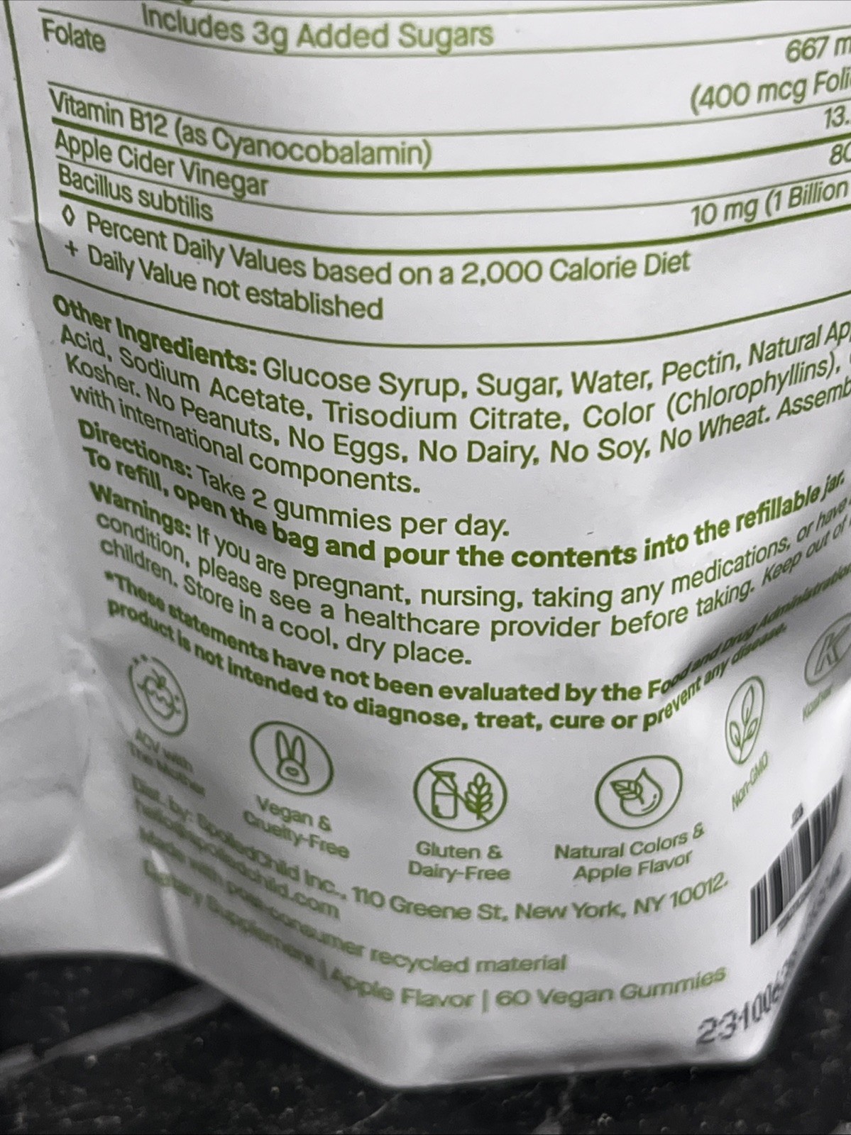 SPOILED CHILD. J29 APPLE CIDER VINEGAR + PRObioticGUMMIES 60 Gummies Sealed NEW