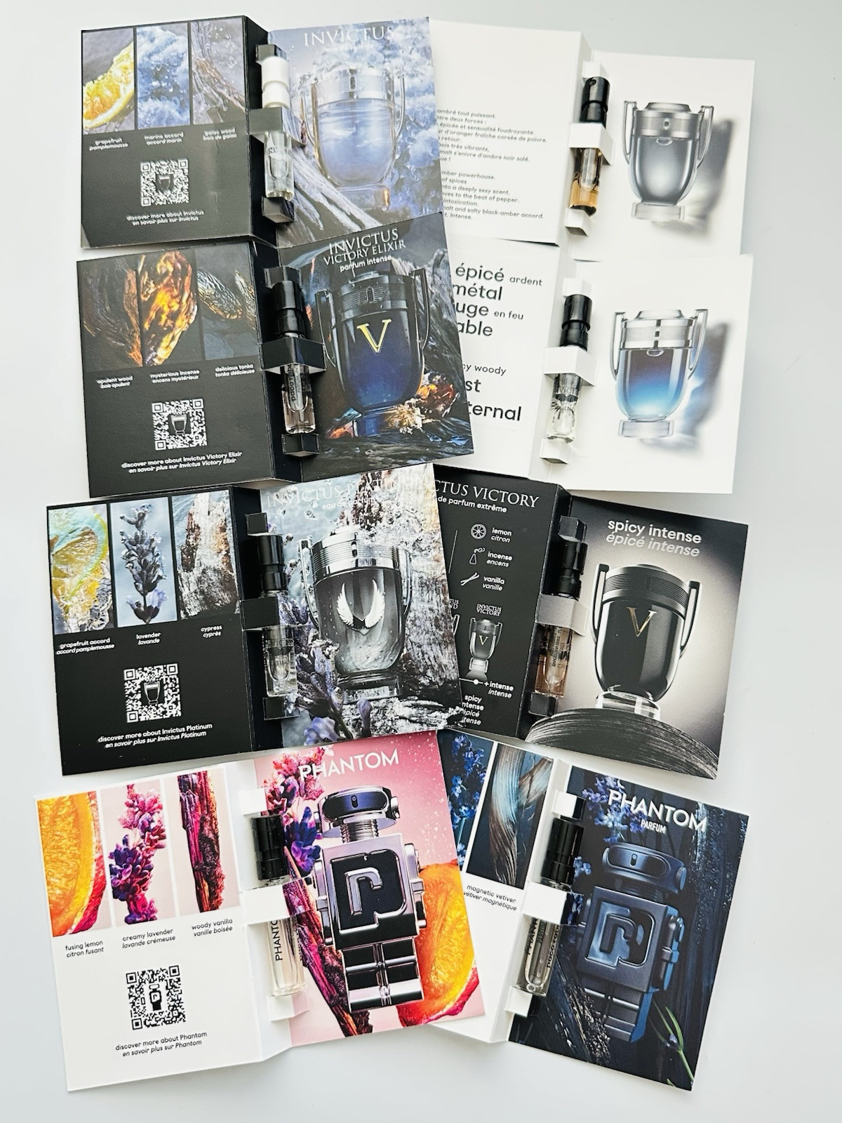 Paco Rabanne Invictus & Phantom Collection For Men Sample Size (6pcs)