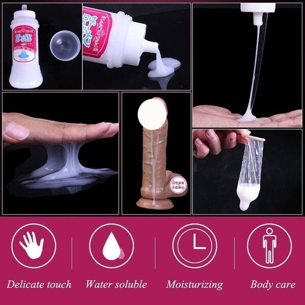 2bottles Personal Lubricant Unscented Cum Realistic Semen Water Based Lube Adult