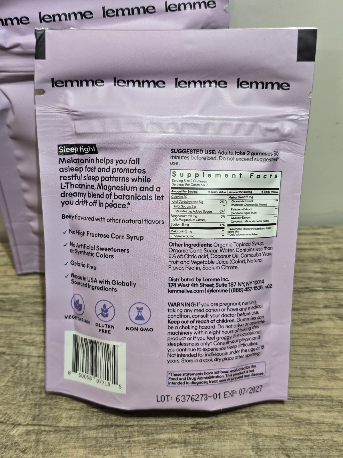 Lemme Sleep Gummies 28 Count Melatonin & Magnesium (2 Packs Of 14 Ct) Sealed