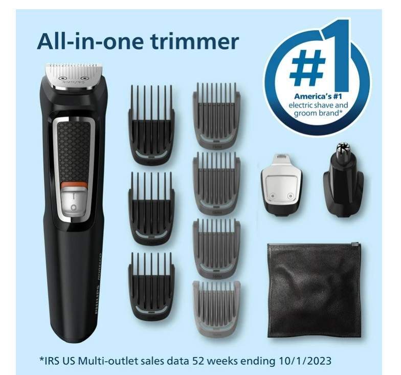 Philips Norelco Multi Groomer 3000 MG3740 13 Piece Trimmer