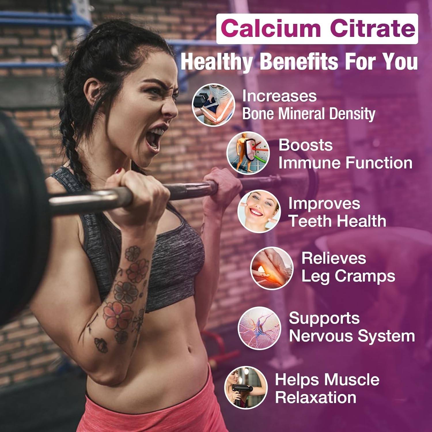 2 Pack Calcium Citrate Gummies – 1000mg per Serving – Supports Bone & Teeth Heal