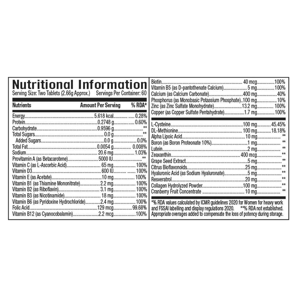 GNC Women’s Hair, Skin and Nails Multivitamin With Biotin For Women| 120 Tablets
