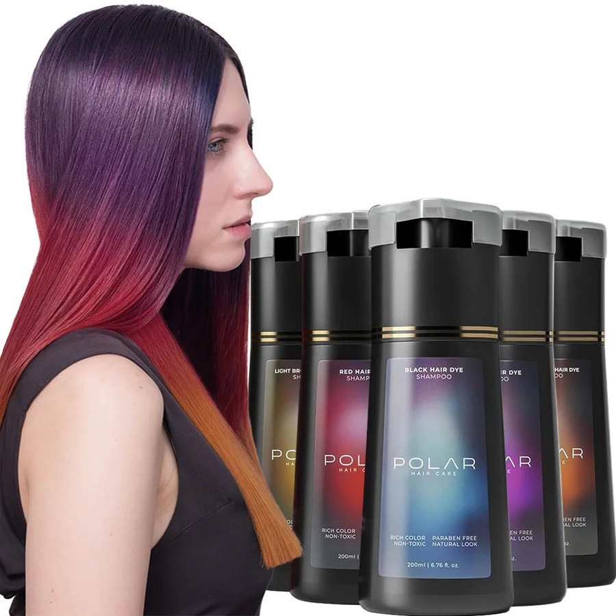 200ml Polar Hair Instant Dye Shampoo Hair Color Shampoo for Hair Natural Color