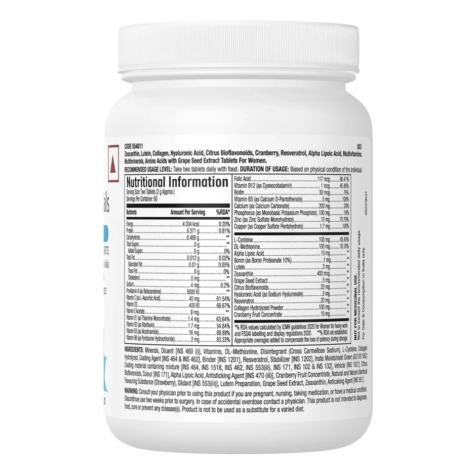 GNC Women’s Hair, Skin and Nails Multivitamin With Biotin For Women| 120 Tablets