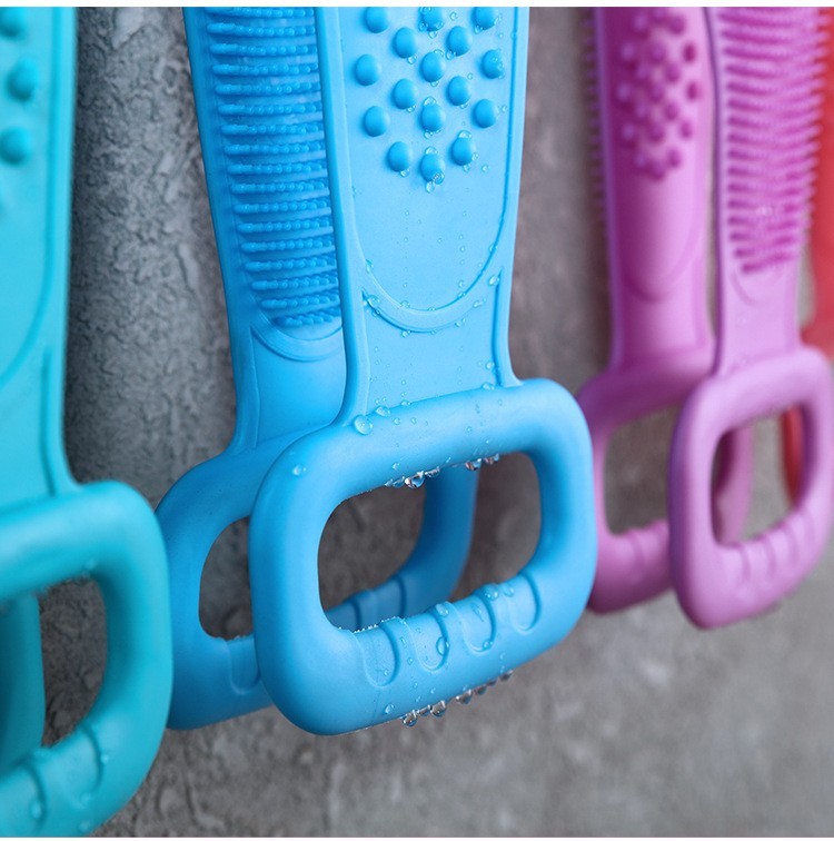 Silicone Body Back Scrubber Double Side Bathing Brush For Skin Deep Cleaning