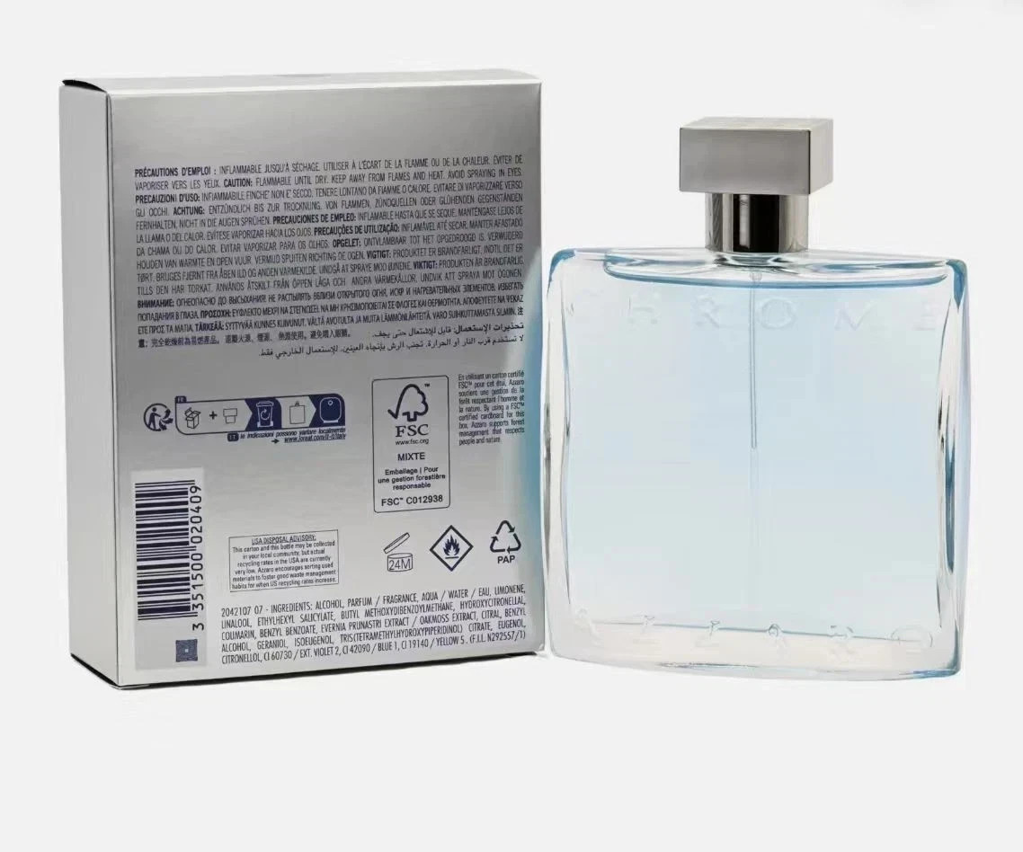 CHROME by Loris Azzaro for Men Cologne 3.3 oz / 3.4 oz EDT New in Box