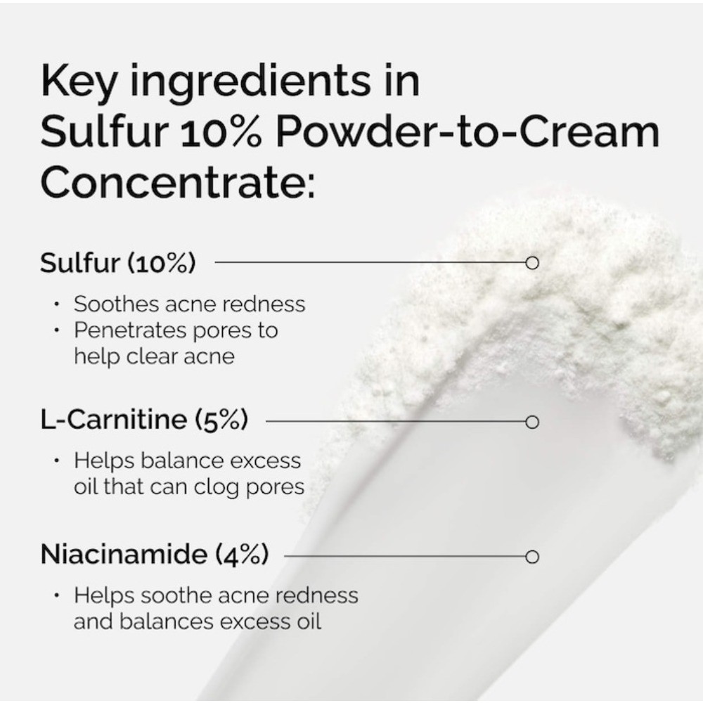 The Ordinary Authentic Sulfur 10% Powder-to-Cream Concentrate Acne 0.176 oz
