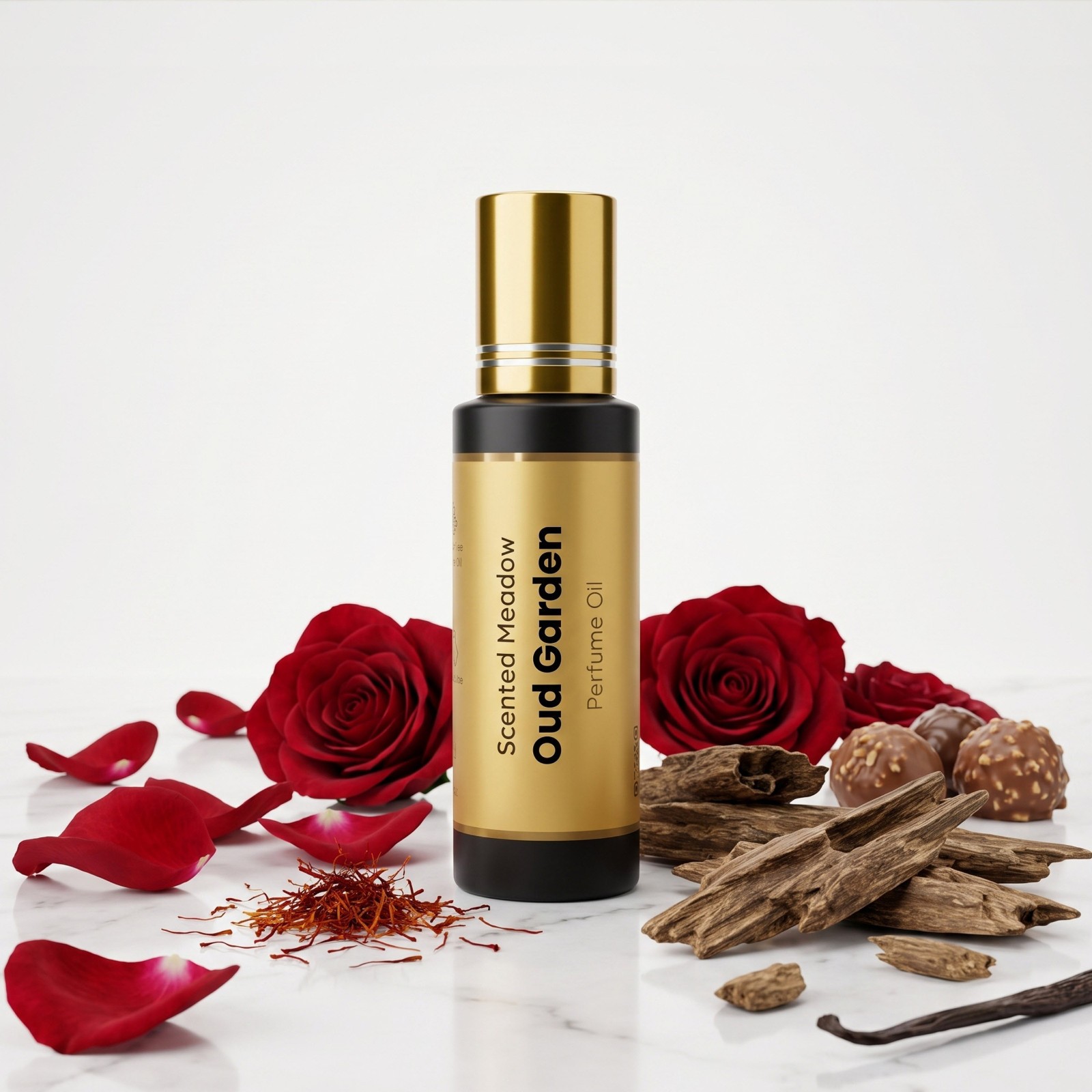 Scented Meadow Oud Garden Roll-On Perfume Oil for Unisex – 0.5 fl oz (15 ml)
