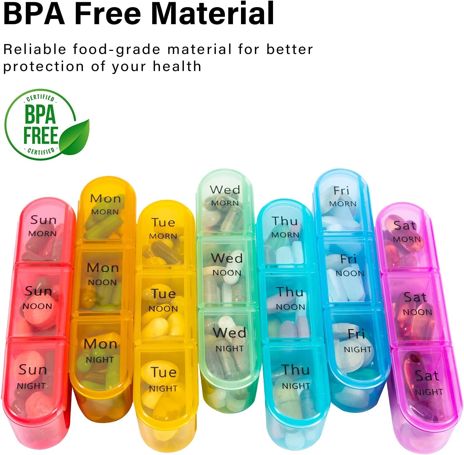 1 Weekly Pill Box Organizer 3 Times a Day 7 day Organizer Case Medicine Storage
