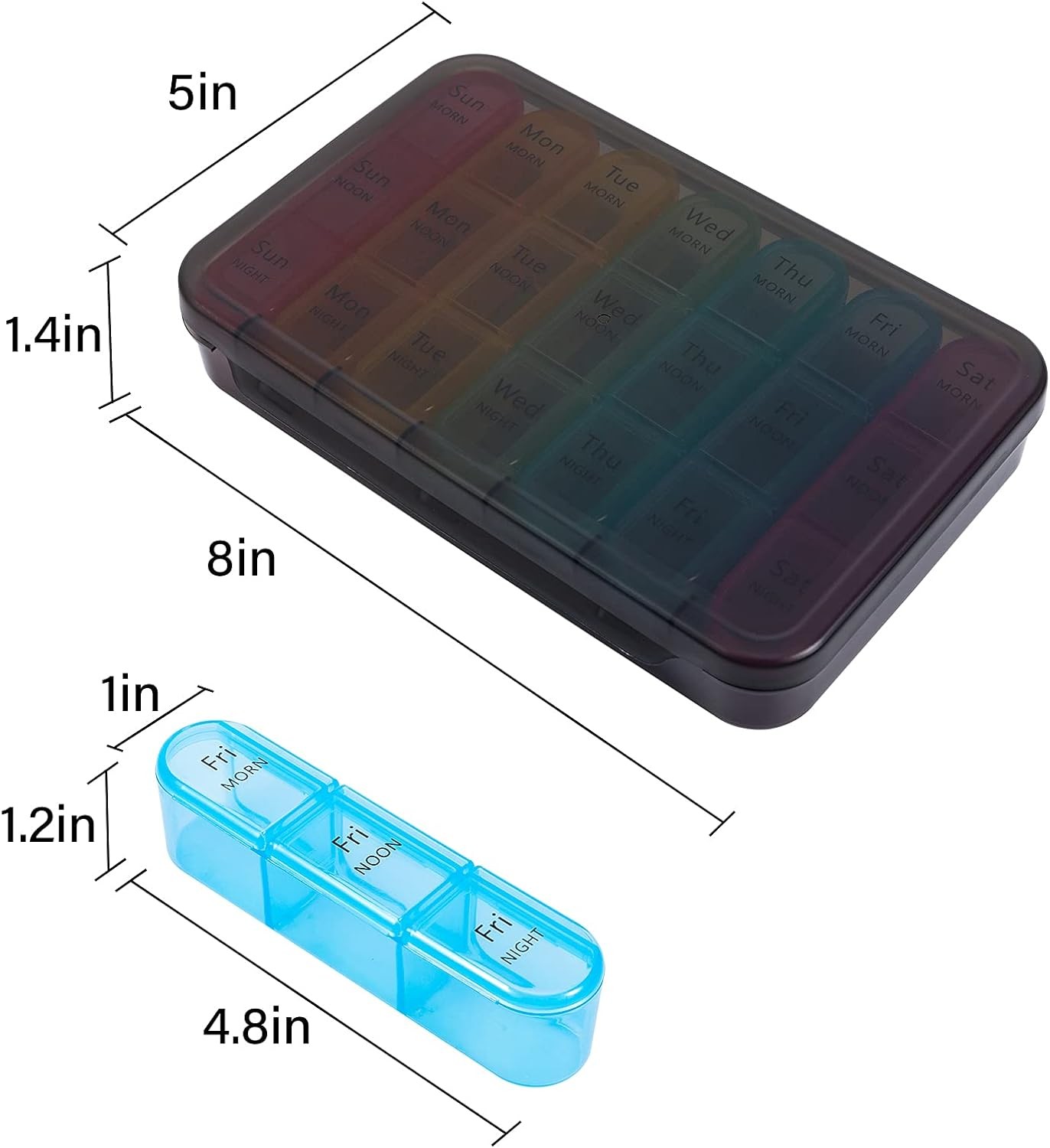 1 Weekly Pill Box Organizer 3 Times a Day 7 day Organizer Case Medicine Storage