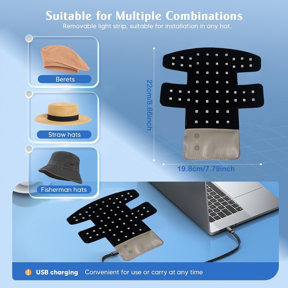 660nm Red LED Light Therapy Hat Hair Regrowth Hair growth Anti-Hair Loss Cap US