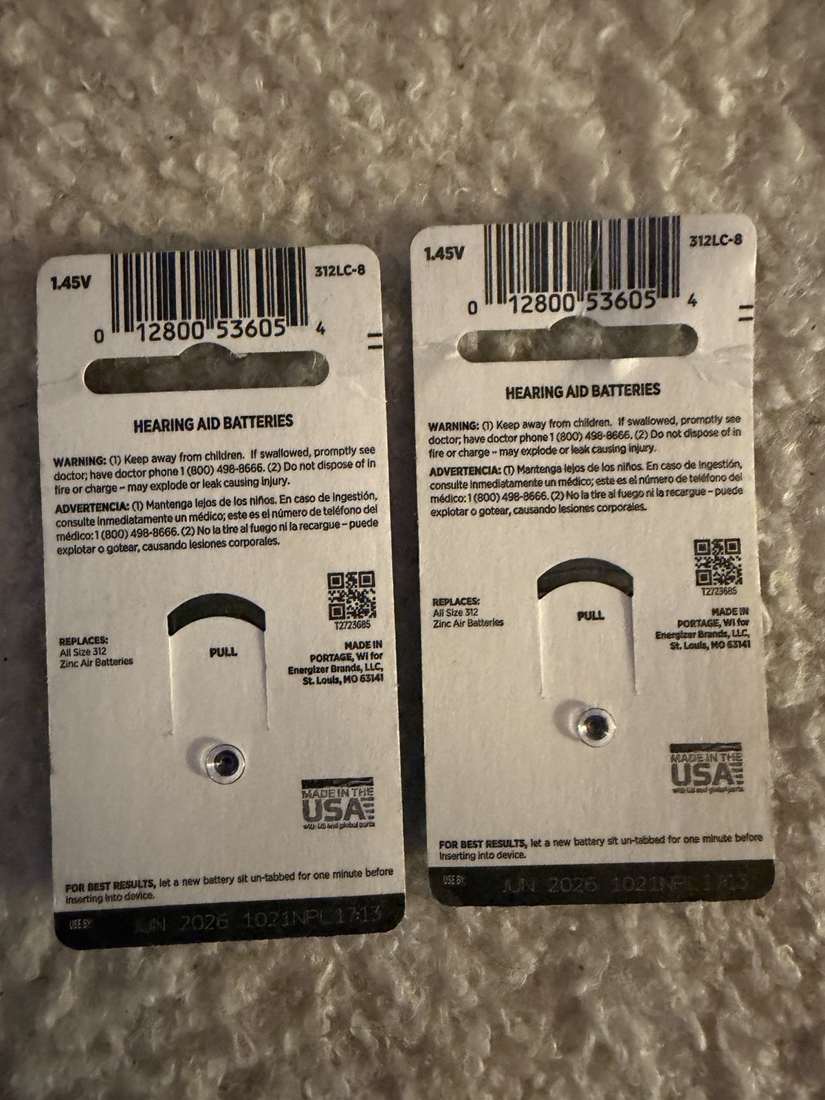 Rayovac Loud and Clear 312 Size 8 Hearing Aid Batteries Battery 16 Total 2 Pack