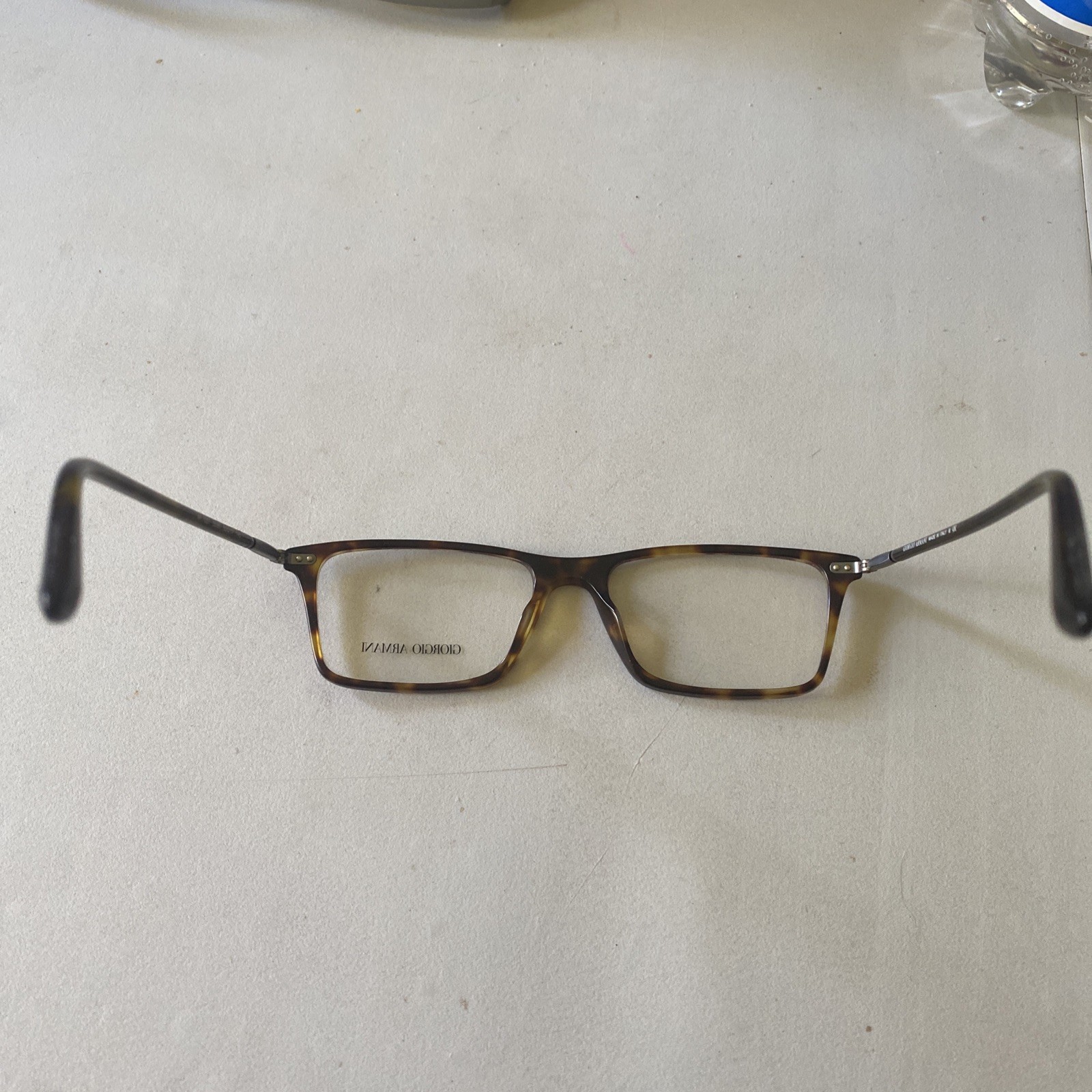 Giorgio Armani Rectangle Man Eyeglasses AR7037 5089 53mm Matte Dark Havana – NEW