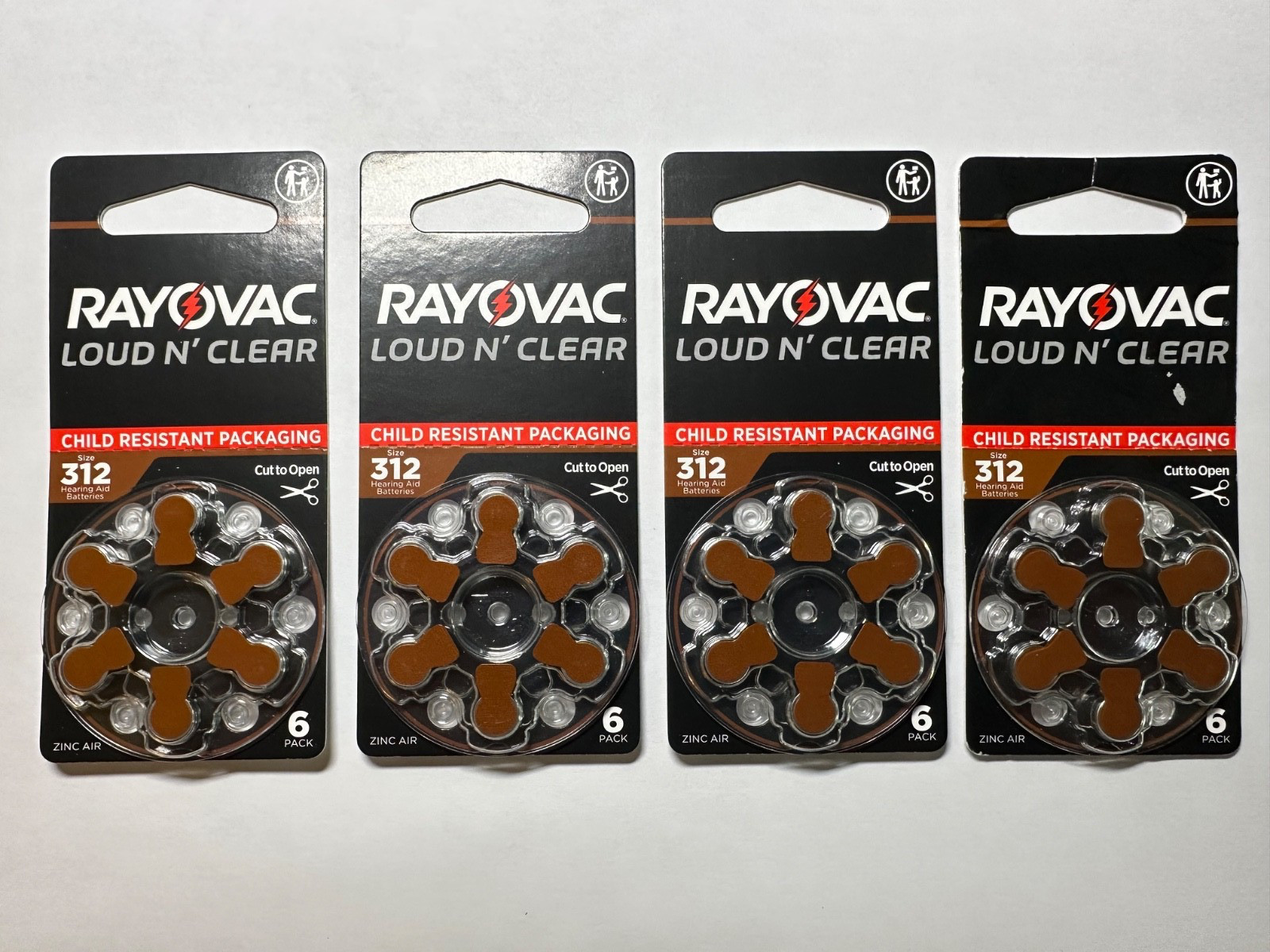 RAYOVAC LOUD N CLEAR Hearing Aid Battery 312 – Pack of 6 , 4 PACK TOTAL