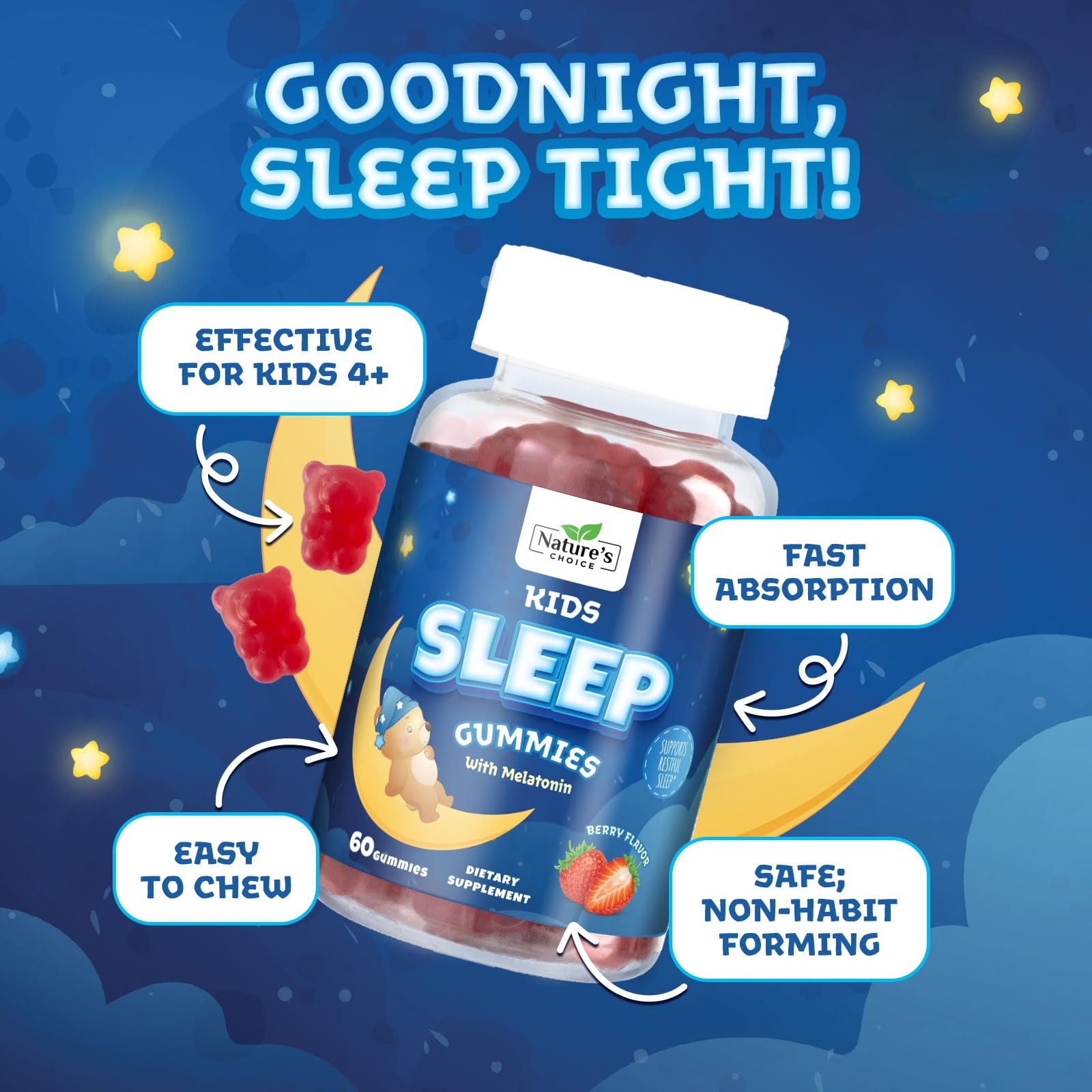 Kids Melatonin Gummies – 2mg Melatonin Per Serving – Best Children’s Melatonin G