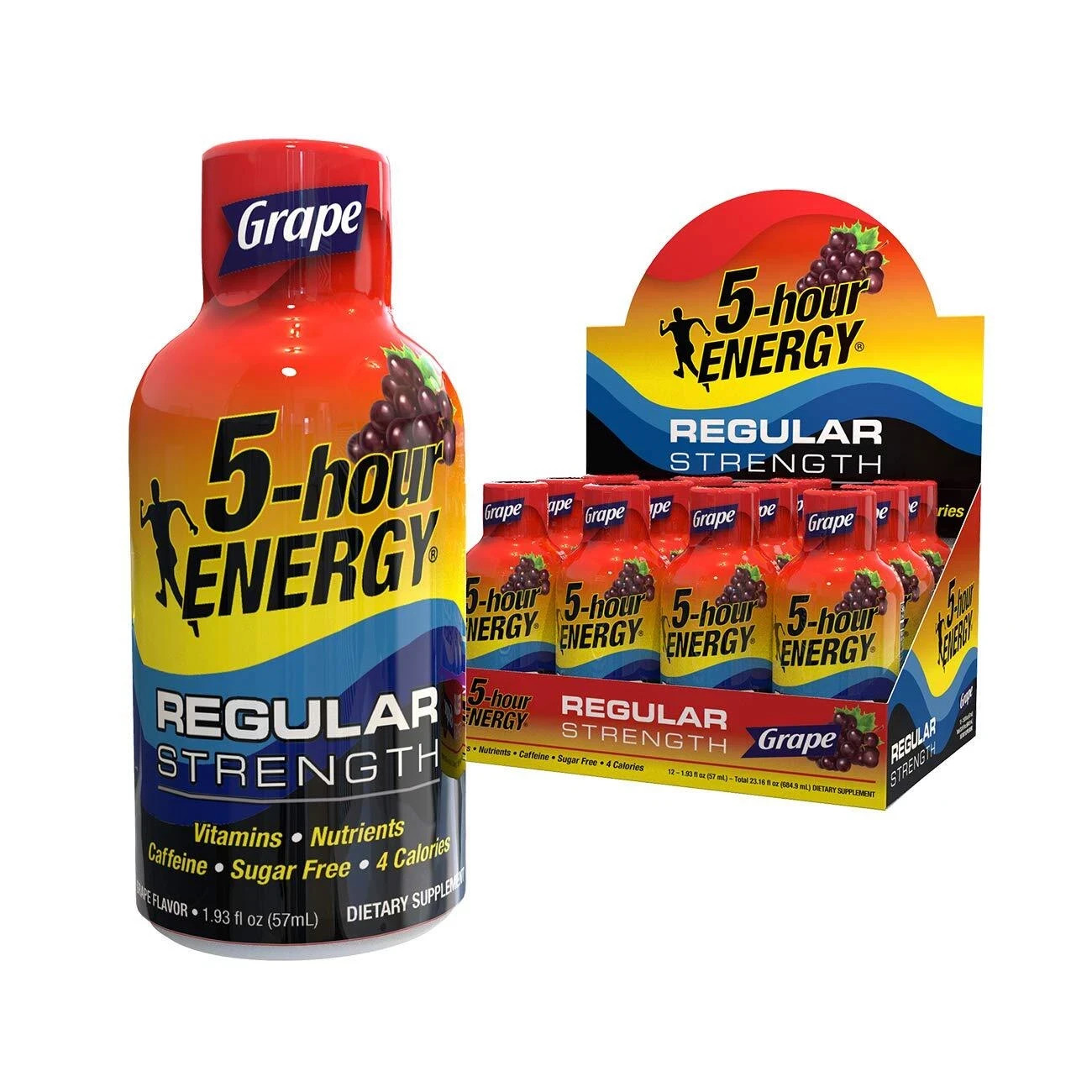 5-hour ENERGY Shot, Regular Strength, Grape, 1.93 Ounce 24CT