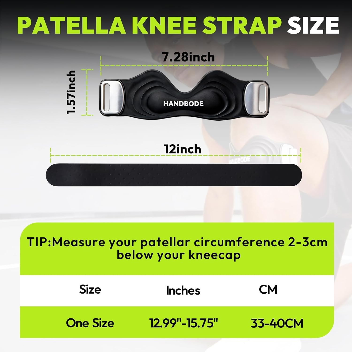2 Pcs Patellar Tendon Support Strap, Silicone Knee Brace Adjustable, Pain Relief