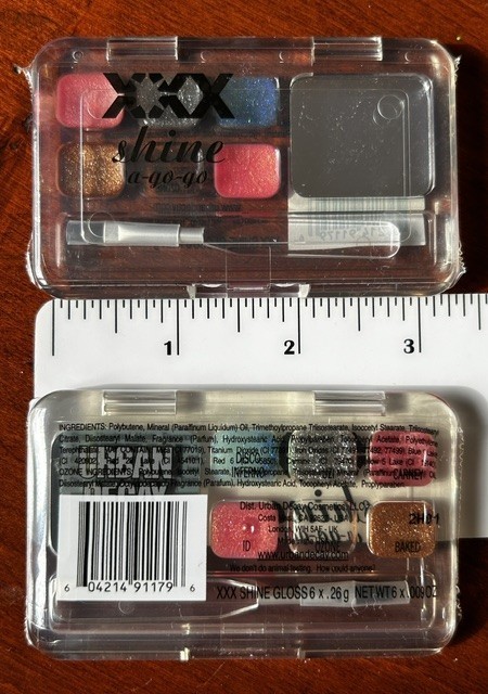 Vintage Urban Decay XXX Shine A-go-go Mini XXX Shine Lip Gloss palette +mirror