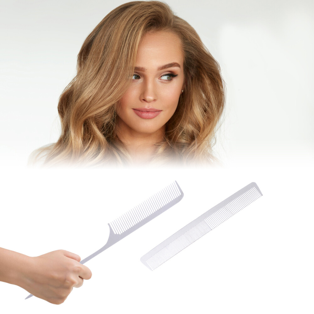 2PCS Steel Comb Hair Salon Comb Metal Teasing Combs Hair Fine Teeth Travel