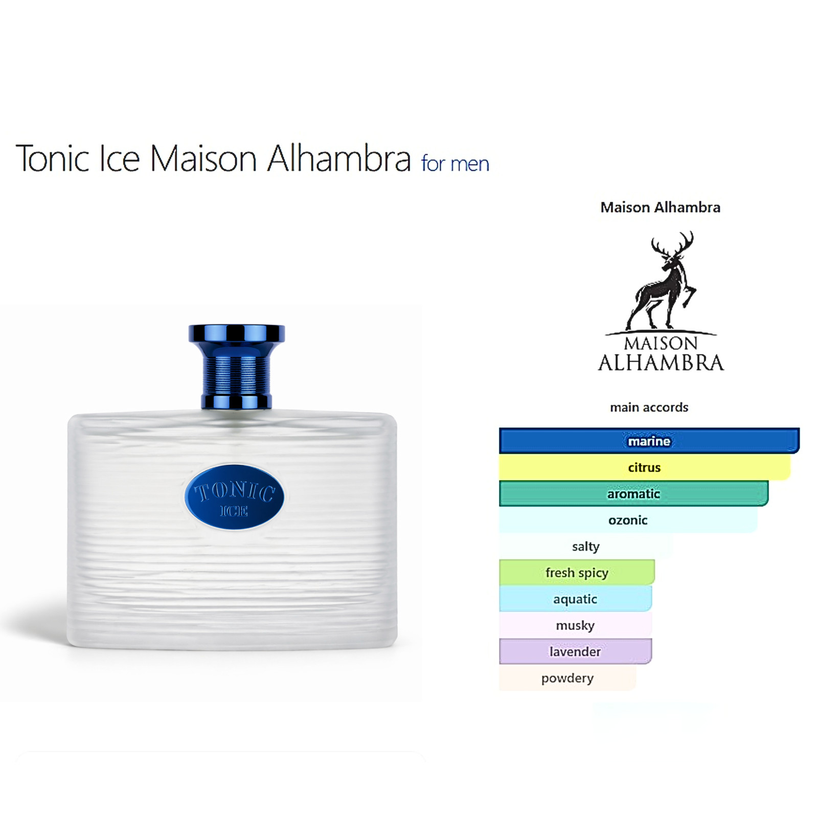 MAISON ALHAMBRA MAISON TONIC ICE EDP 3.4FL.OZ|100ML
