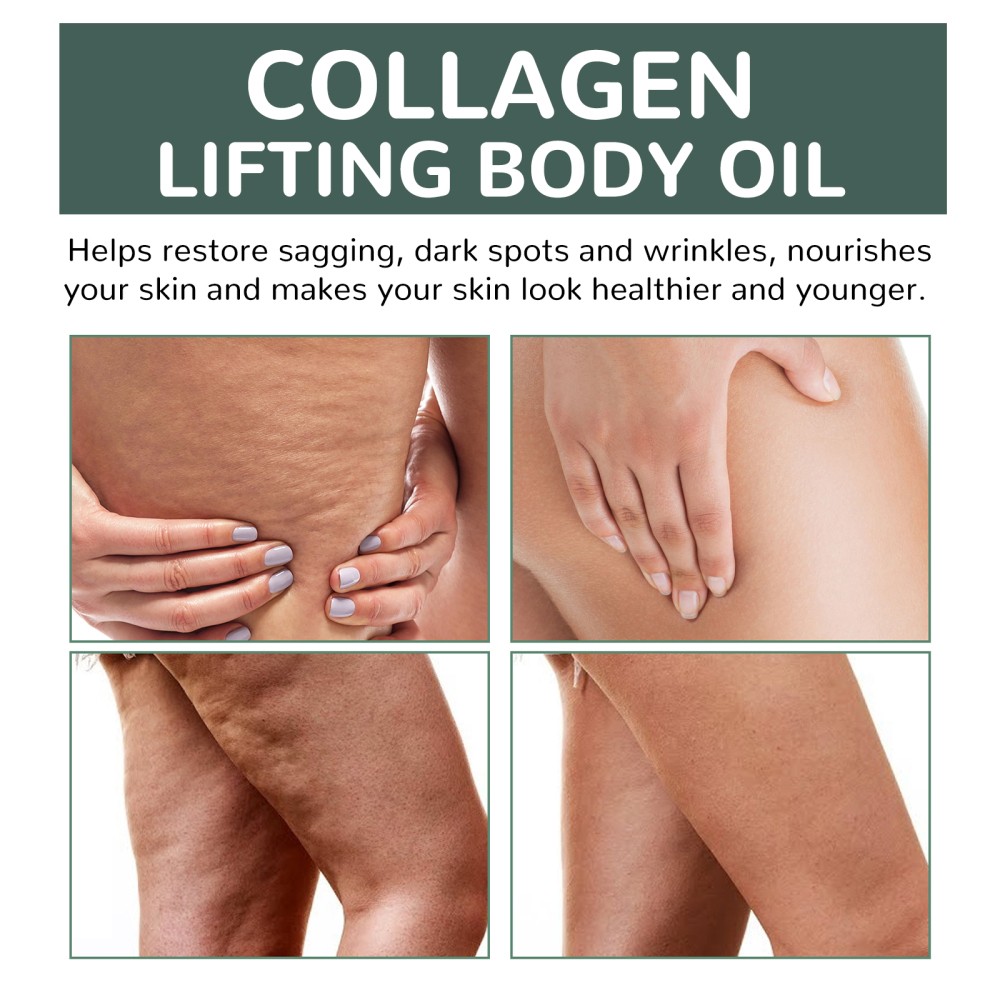 3X 100ml Collagen Firming Lifting Body Oil Skin Tightening Hydrating Massage Oil