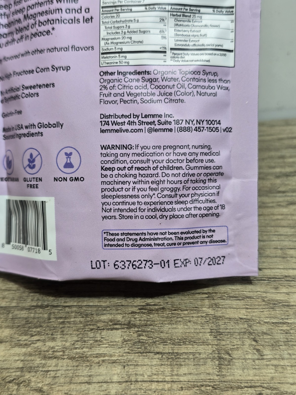 Lemme Sleep Gummies 28 Count Melatonin & Magnesium (2 Packs Of 14 Ct) Sealed