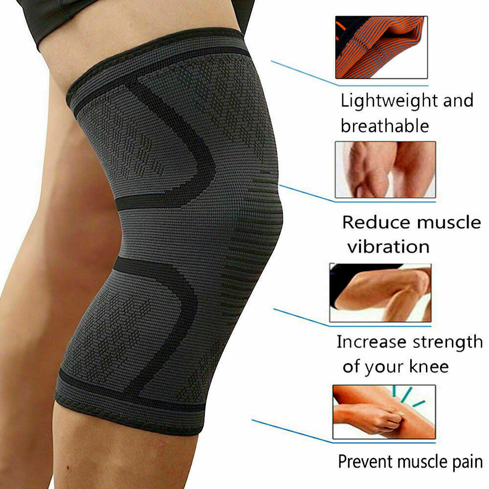 2Pcs Knee Sleeve Compression Brace Support For Sport Joint Pain Arthritis Relief