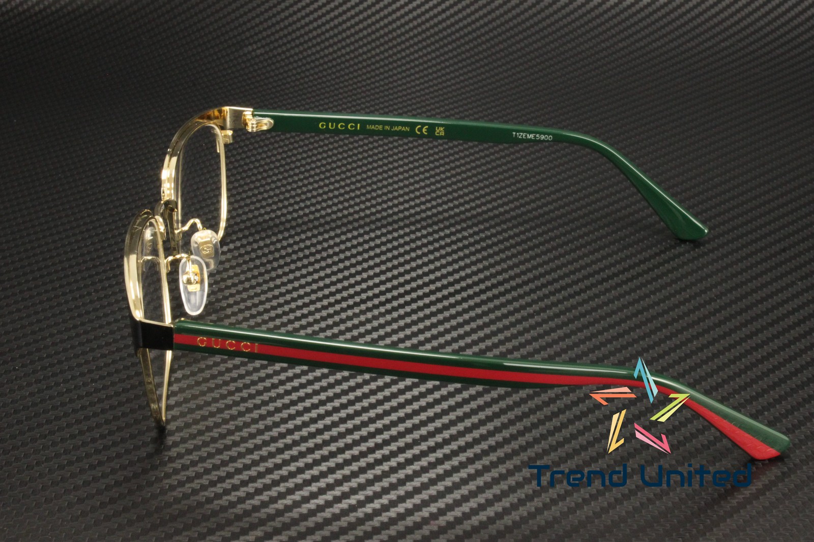 GUCCI GG0934OA 001 Rectangular Squared Metal Black Green 54 mm Men’s Eyeglasses