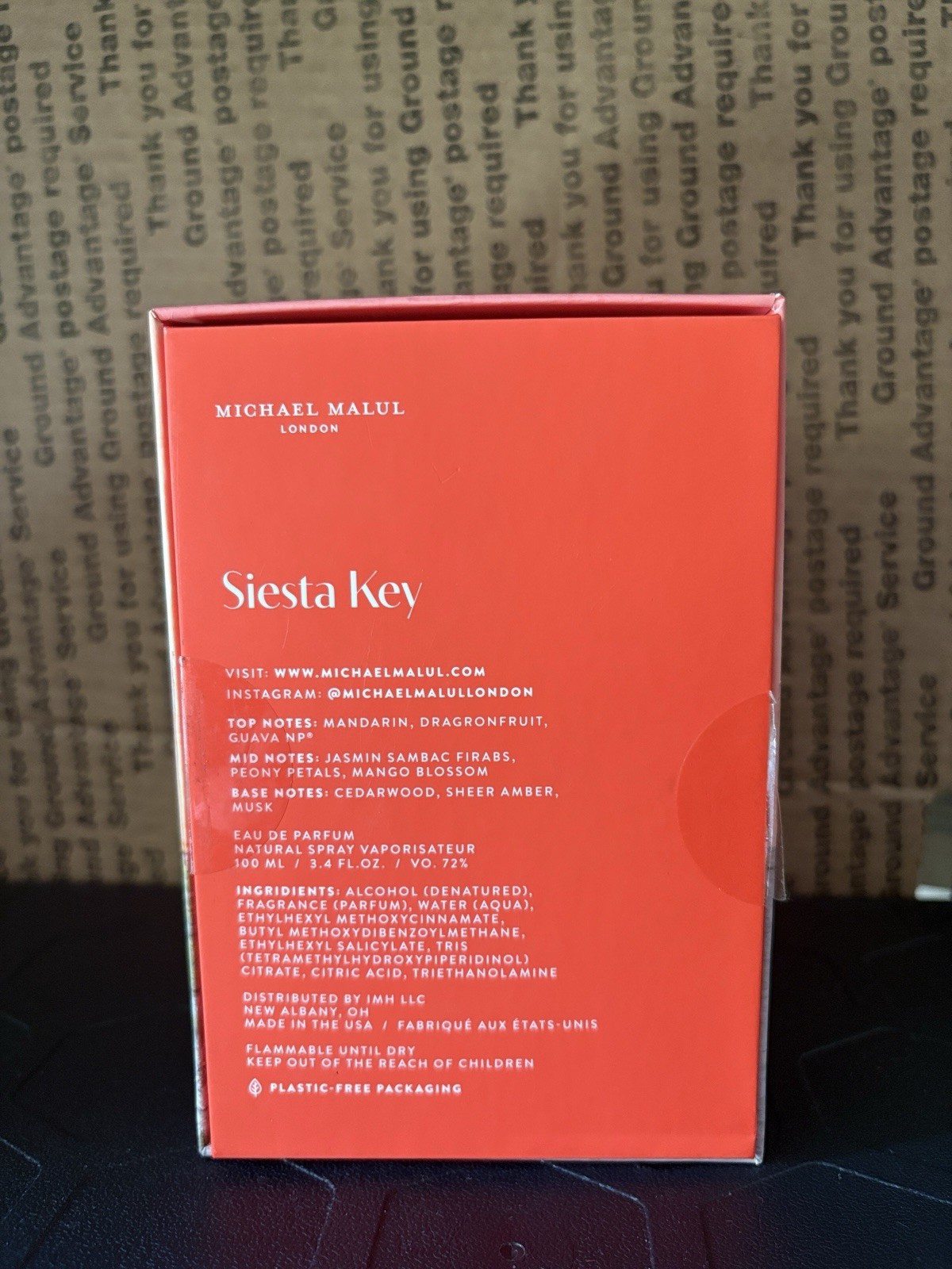 Michael Malul London Siesta Key Eau de Parfum Spray 3.4 fl oz Plastic-Free Pkg