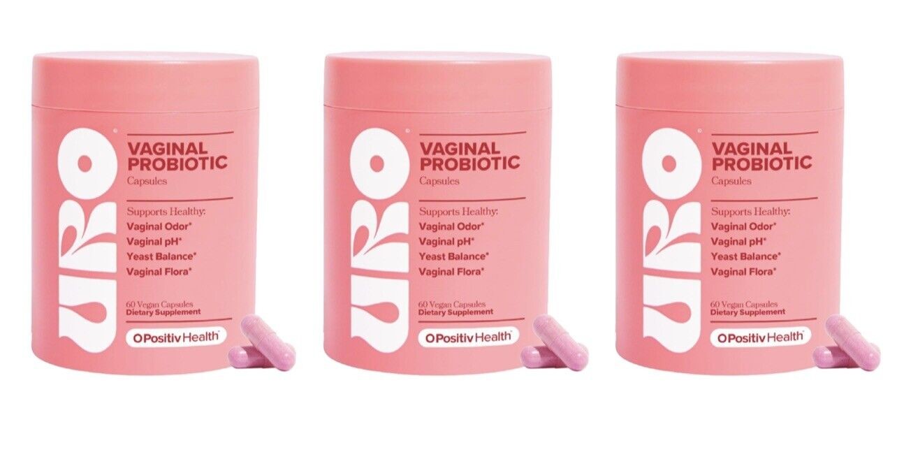 3Packs URO O Positiv Vaginal Probiotics for Women pH Balance w/ Prebiotic 180 ct
