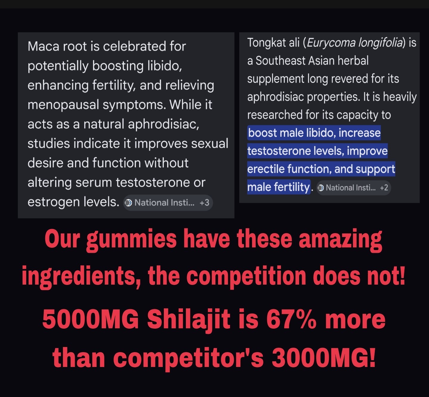 (1) Himalayan Gold Shilajit 5000mg Gummies 60 Pure SHILAJIT Maca Ginseng