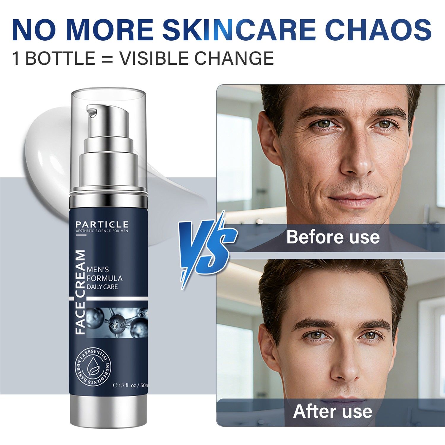 Particle Face Cream For Men 6 In 1 Anti Aging Cream Fights Eye Bags Dark Spots