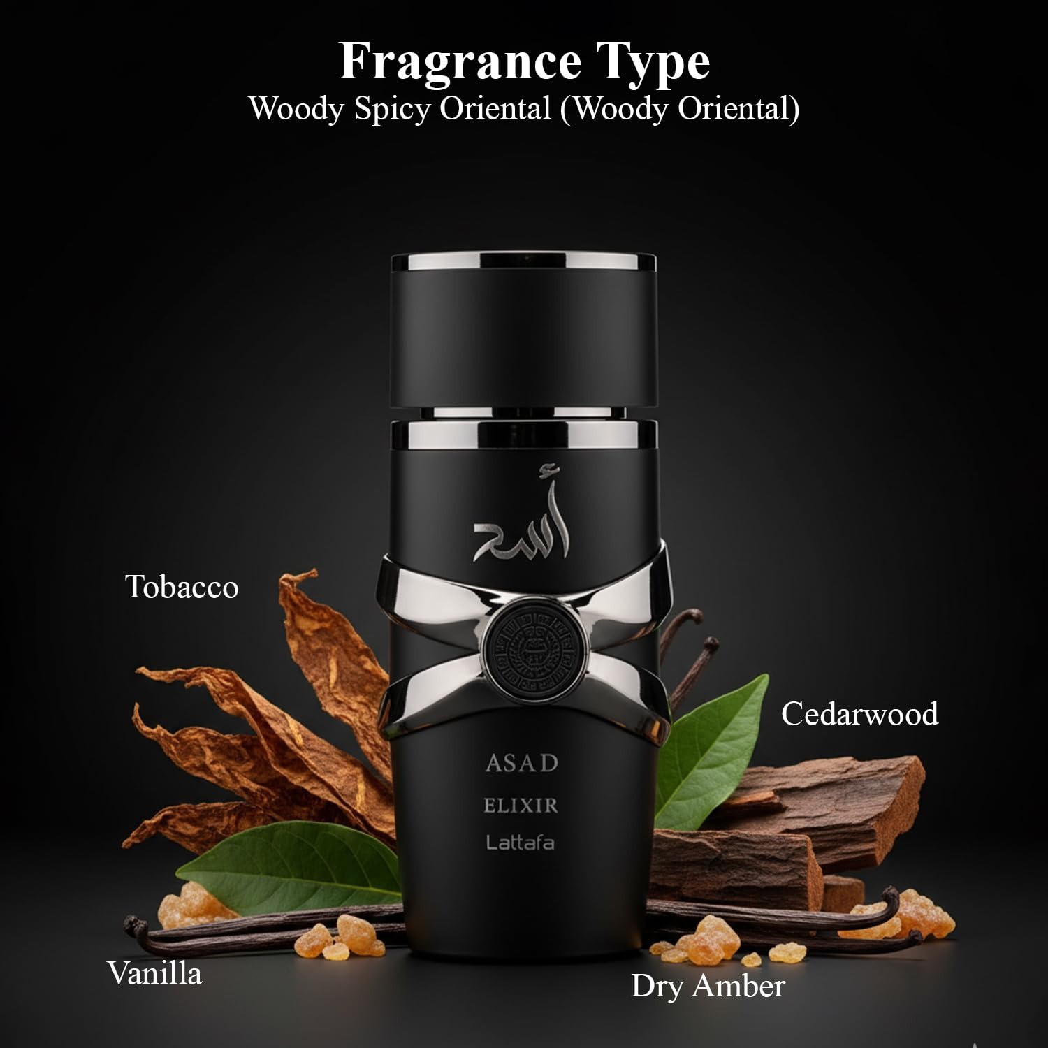 LattLattafa Asad Elixir EDP 3.4oz for Men – Bold Spicy & Warm Woody Power