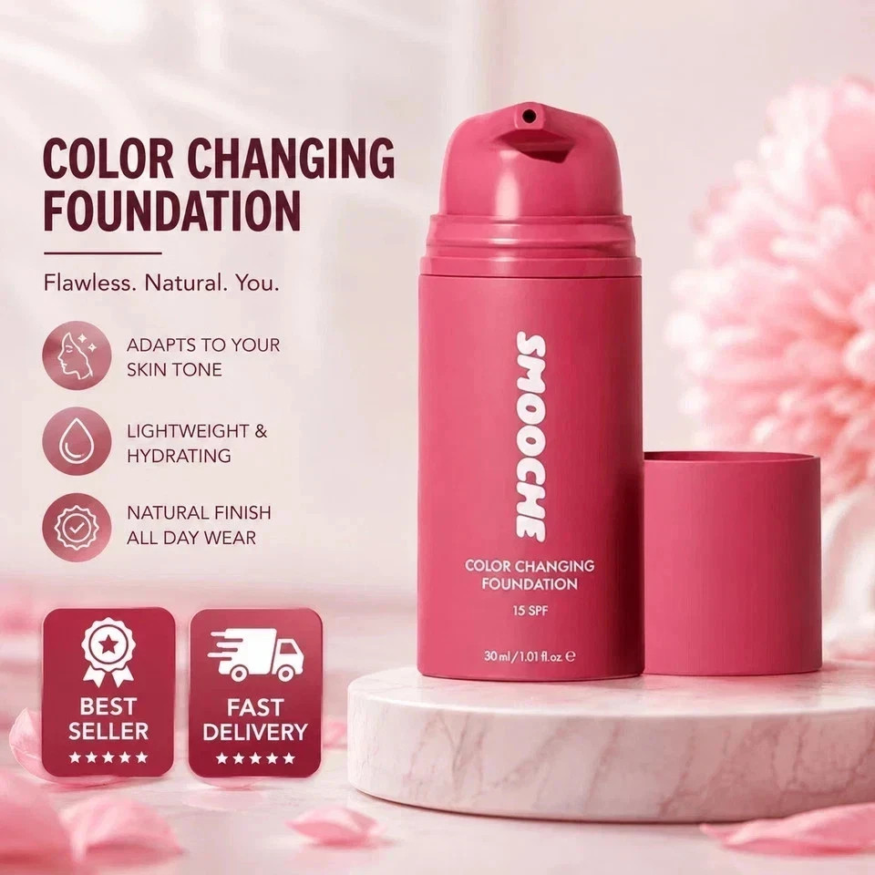 Smooche Foundation Korean, Smooche Color Changing Foundation, For All Skin Types