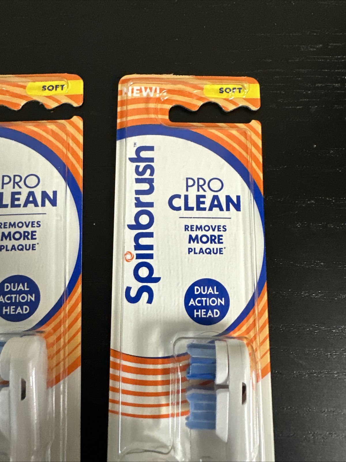 Lot of 2 SpinBrush Pro Clean Dual Action, 2 Count Replacement Brush Heads [NEW]