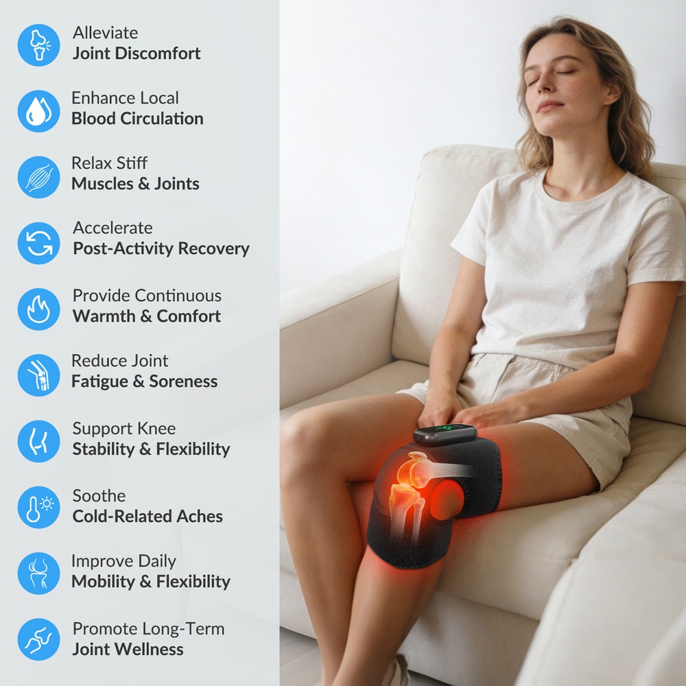 Knee Heating Pad Electric Massager Arthritis Pain Relief Warm Therapy Daily Use