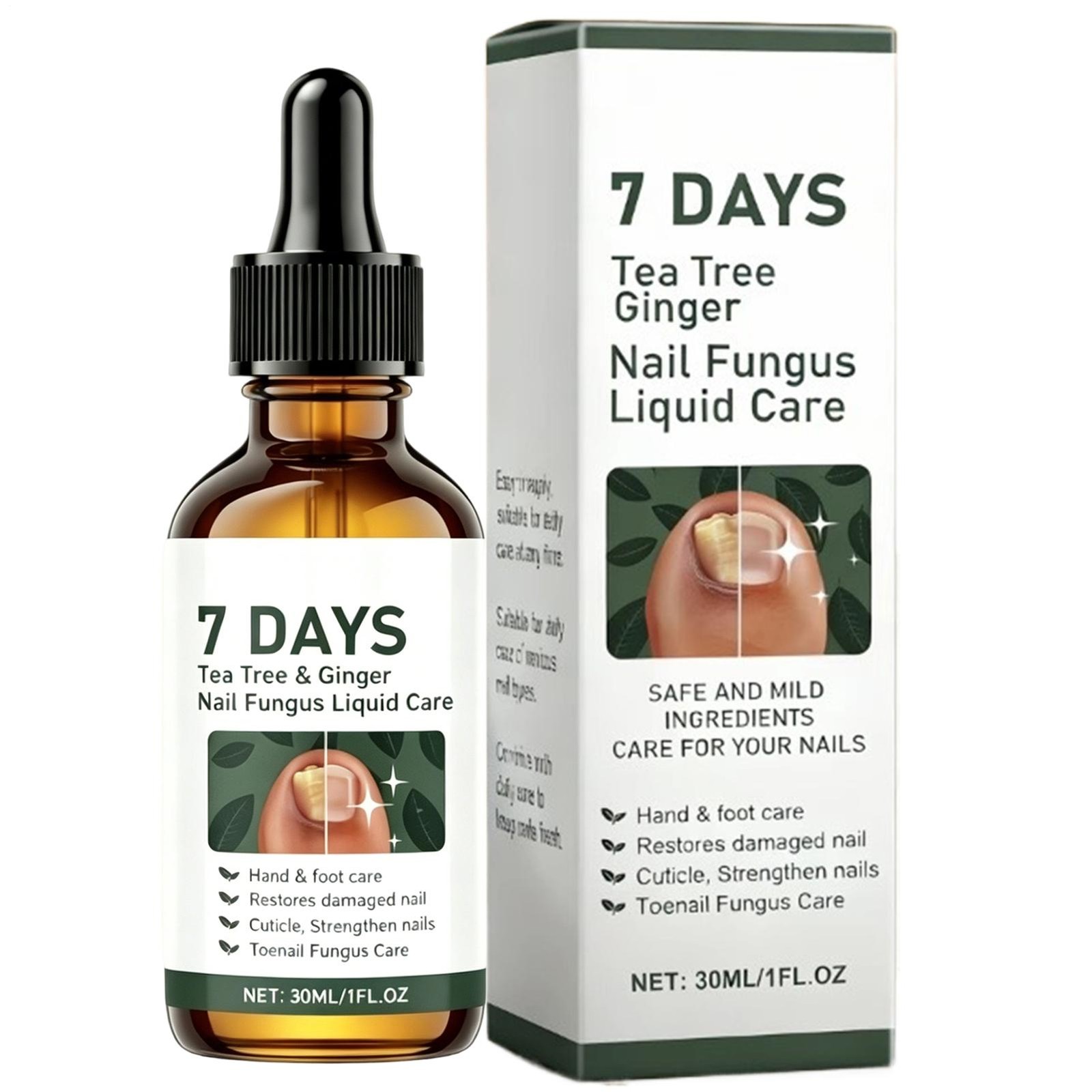 7 Days Tea Tree & Ginger Nail Care Serum 30ml For Repair Dry Brittle Nails