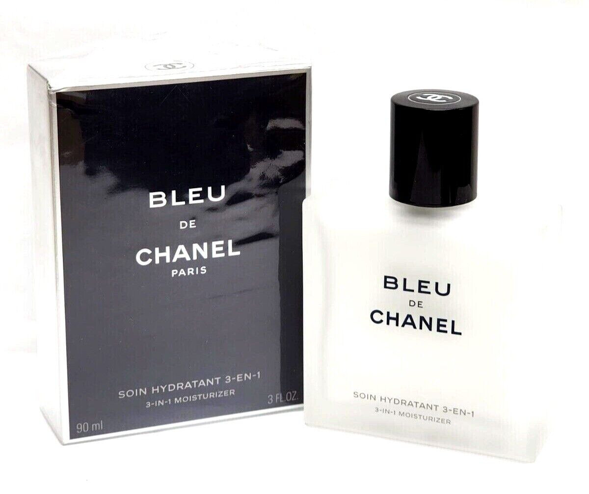 BLEU de CHANEL 3-IN-1 MOISTURIZER for Men 3.0oz / 90ml NEW IN SEALED BOX