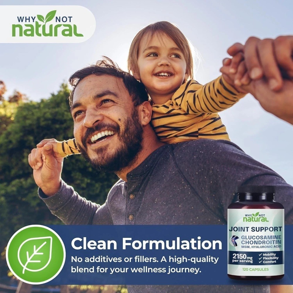 Why Not Natural Glucosamine Chondroitin MSM Joint Support Supplements – 120 Caps