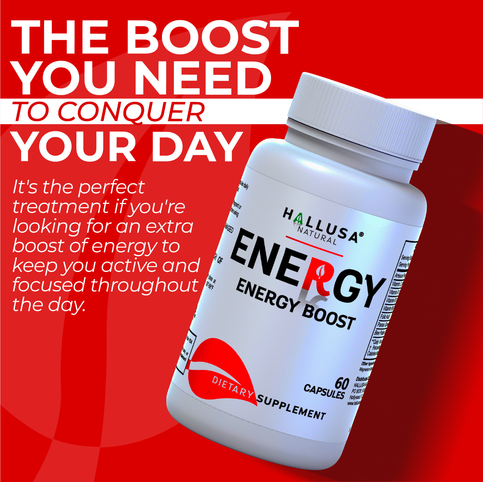 ENERGY – Enhance Vitality, Stamina & Mental Focus – Performance Booster – 60 Cap