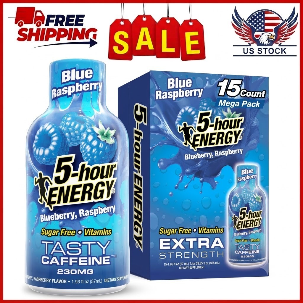 5-hour ENERGY Shot Extra Strength Blue Raspberry Energy Drinks 1.93 fl oz 15ct